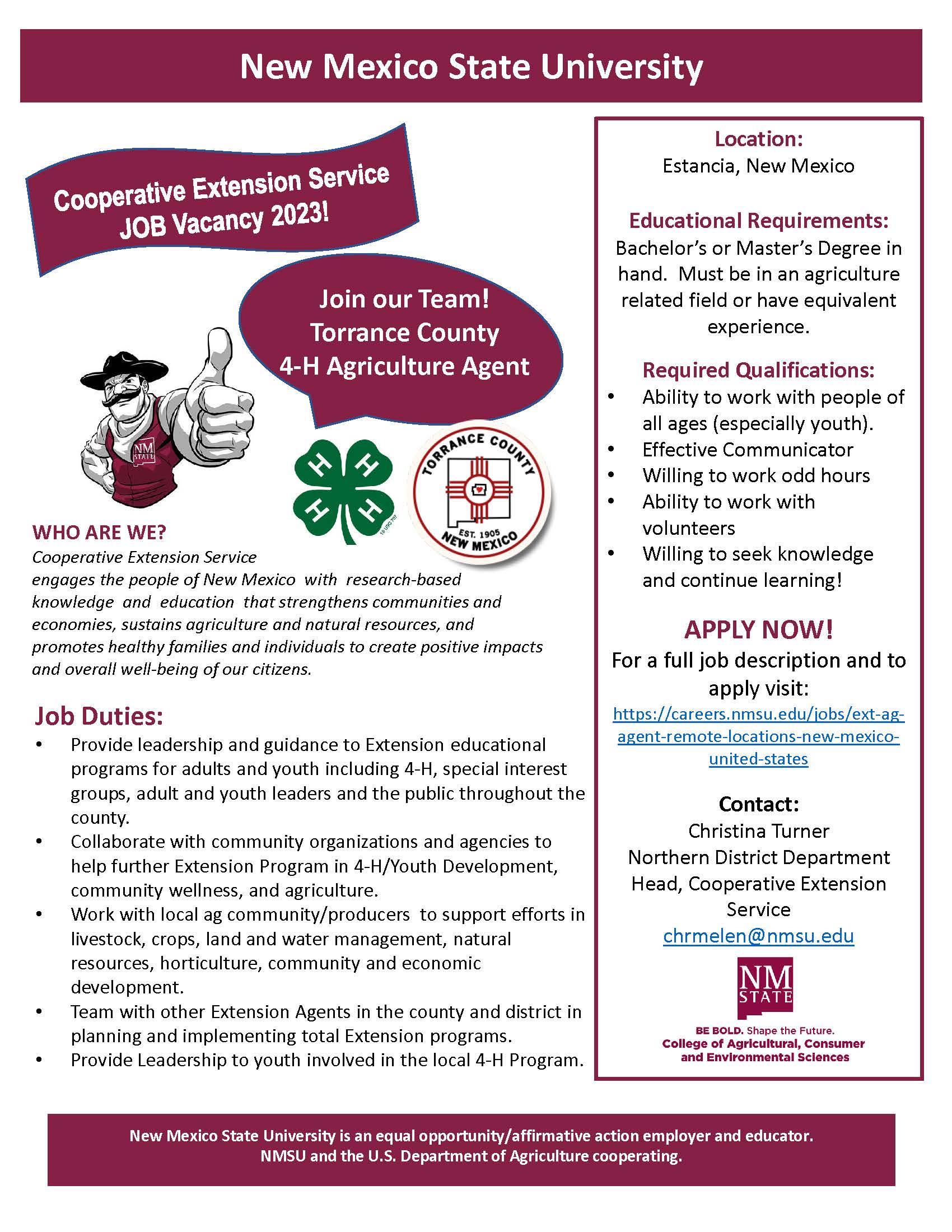 Torrance 4-H Ag Position 2023